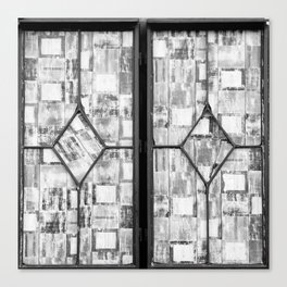 Door in the window - black and white Canvas Print