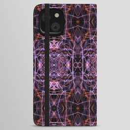 Liquid Light Series 63 ~ Purple & Orange Abstract Fractal Pattern iPhone Wallet Case