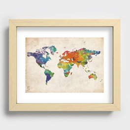 How Far From Home Global Map Recessed Framed Print