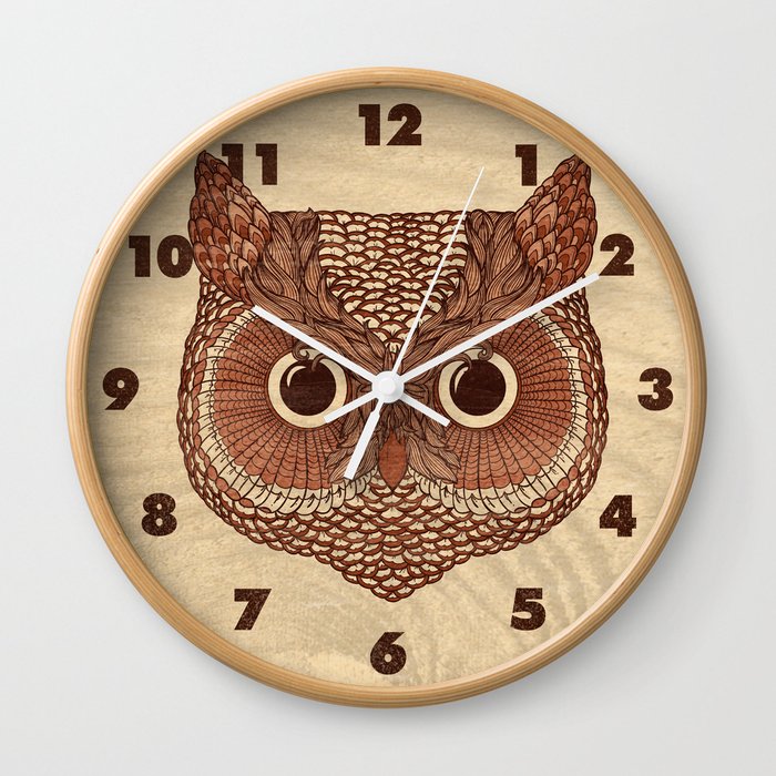 Owlustrations 2 Wall Clock