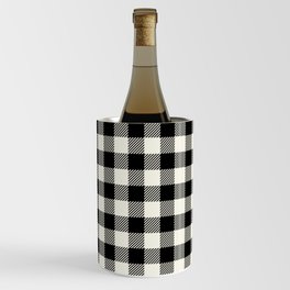 Buffalo Plaid Black and White Gingham Pattern  Wine Chiller