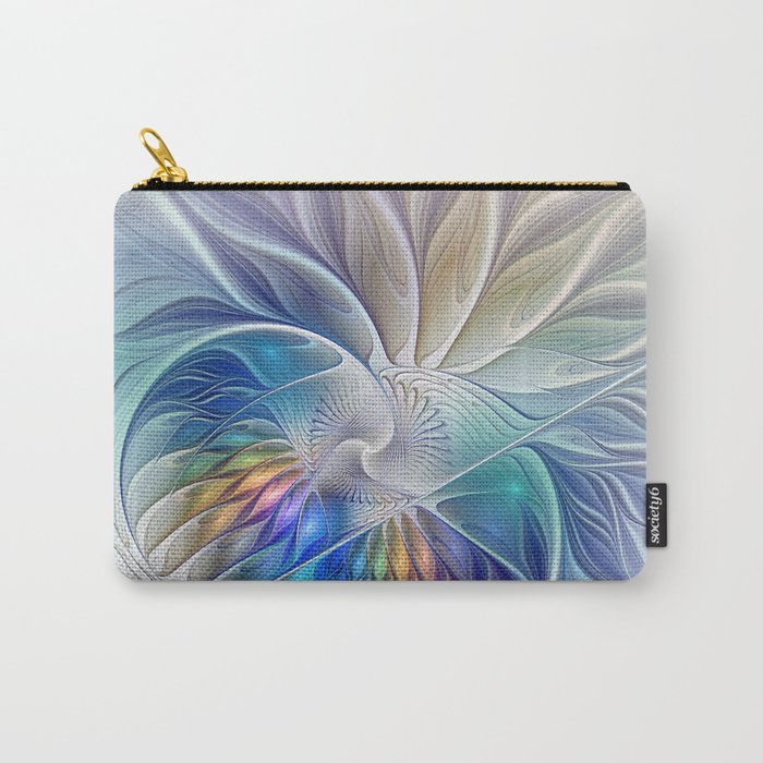 Floral Fantasy, Colorful Fractal Art Carry-All Pouch