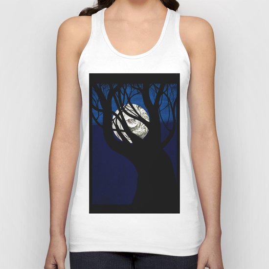 Moon Visits Tree Unisex Tank Top