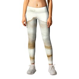Mountains And Lake In Water Color Brown Leggings