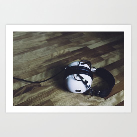 vintage headphone Art Print