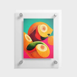 Citrus Twist - Abstract Minimalist Digital Retro Poster Art Floating Acrylic Print