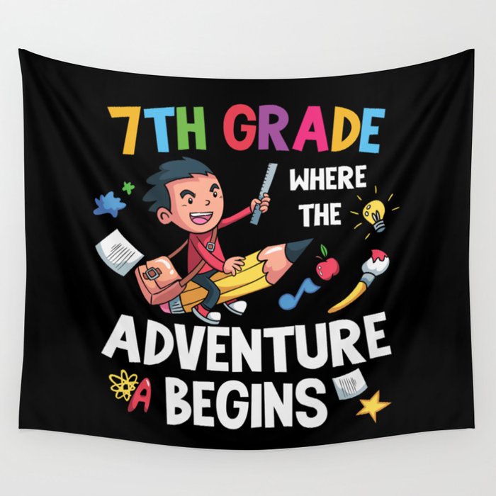 7th Grade Where The Adventure Begins Wall Tapestry