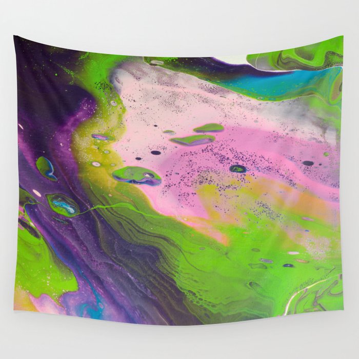 Fluid Art Acrylic Painting Pour 14 Purple Green Pink Blue
