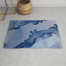Frosting - Abstract Painting in Blue Rug
