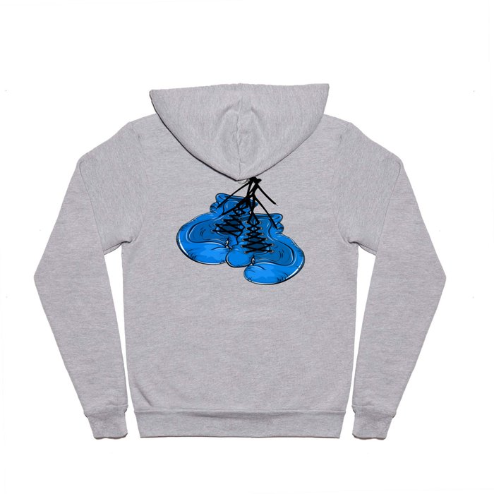 Blue boxing gloves hanging on a nail Hoody