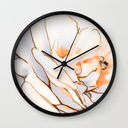 Ivory Rose Blossom Wall Clock
