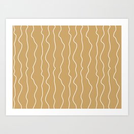 khaki line pattern Art Print