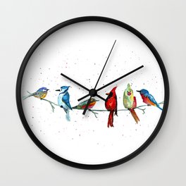 5 Birds Wall Clock