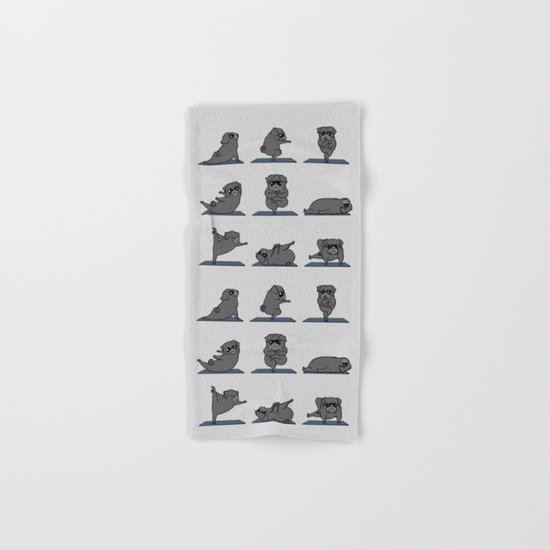 Black Pug Yoga Hand & Bath Towel