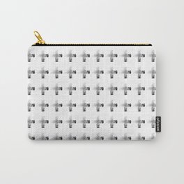 Smudgy Painted Cross Minimalist Monochromatic Black Grey and White Pattern Carry-All Pouch | Cross, Grunge, Grey, Scandinavian, Swiss, Grid, Monochrome, Crosses, Simple, Textured 