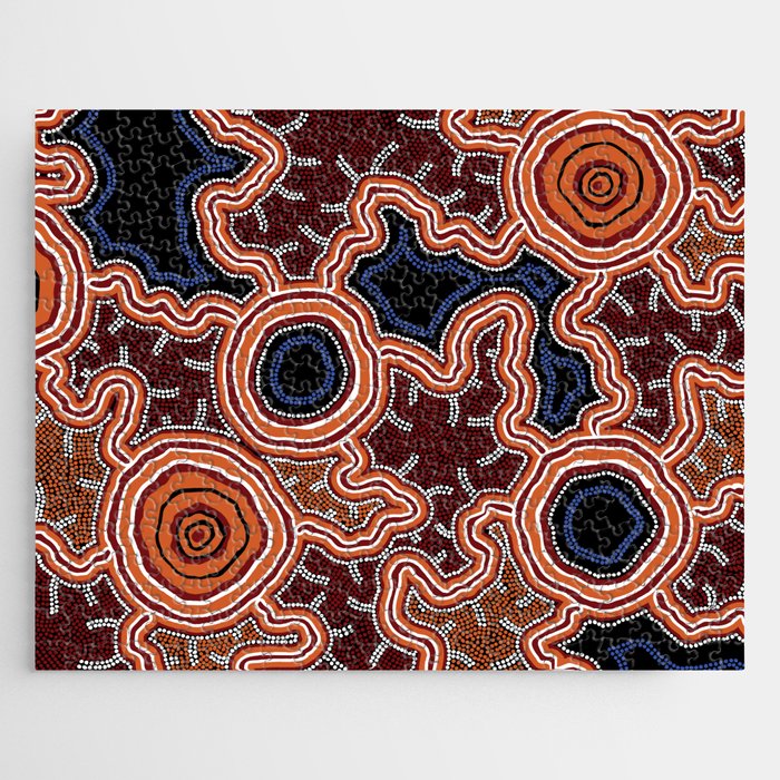 Aboriginal Art Authentic Pathways Jigsaw Puzzle by Hogarth Arts
