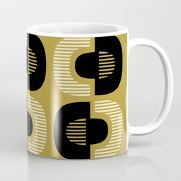 Retro Mid Century Modern Pattern 130 Black and Gold Mug