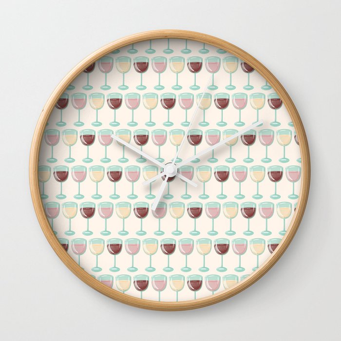 Wine Glasses Wall Clock