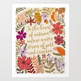 In the heart of Autumn Art Print