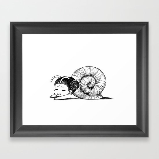 Snail girl Framed Art Print
