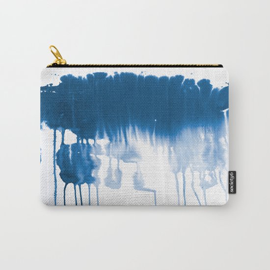 Paint 1 - indigo blue drip abstract painting modern minimal trendy home decor dorm college art Carry-All Pouch