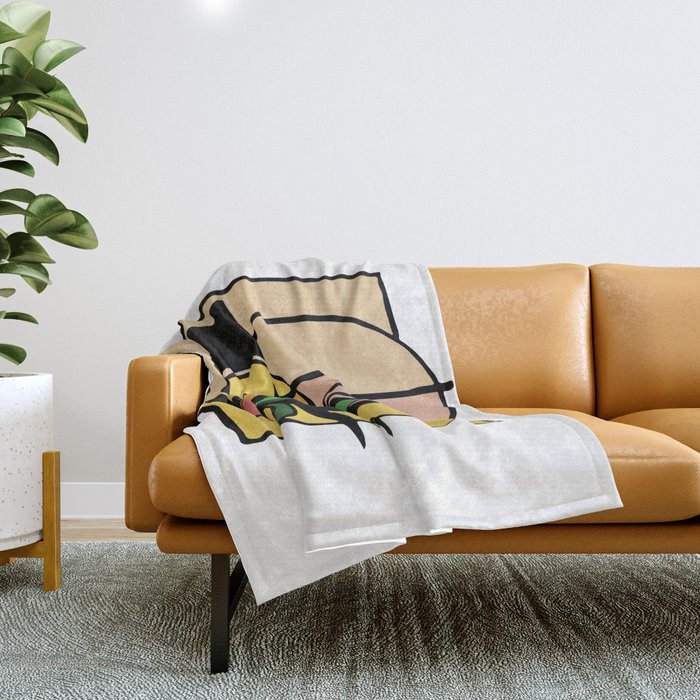 Abstract Plant Portrait Throw Blanket