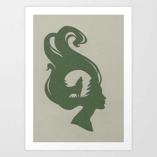 Wolf Girl Art Print