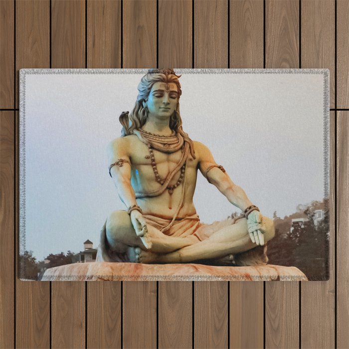 Lord Shiva Meditating Outdoor Rug