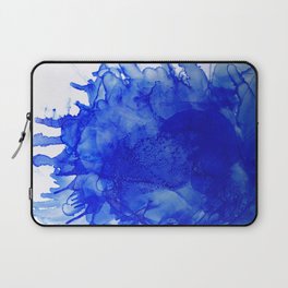 Blue abstract splash hand painted alcohol Ink texture Laptop Sleeve