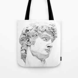 Profile of David statue by Miguel Angel Tote Bag