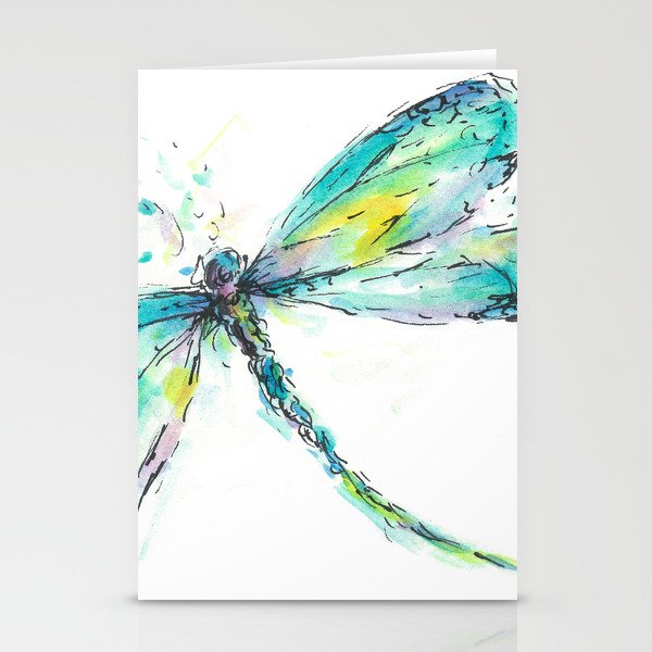 Watercolor Dragonfly Stationery Cards
