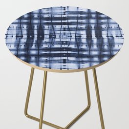 Square indigo shibori Side Table