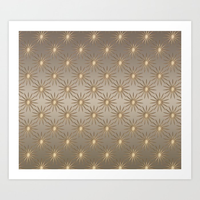 Shiny Golden Stars Art Print