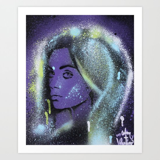 Mila Kunis Stencil Portrait Spray Paint Art Art Print