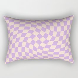 Check V - Lilac Twist — Checkerboard Print Rectangular Pillow