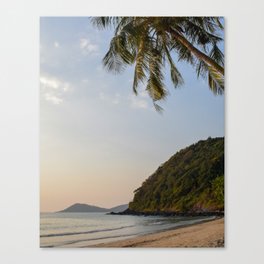 Pastel palm tree vibes | Tropical beach sunset at Tambon Phe, Thailand - Nature travel photography Canvas Print