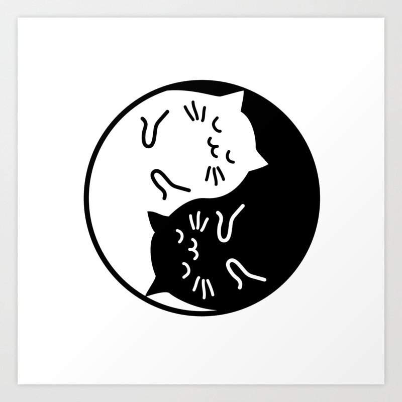 Cute Cats Yin Yang Sign Art Print By Illustree Society6