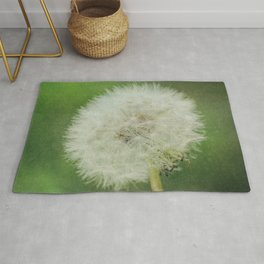 Just a Breath Away, Dandelion Photography, Garden Lover Gift, Whimsical Photography, Nature Art, Green White Rug
