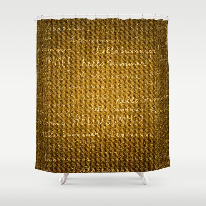 Hello Summer Gold Jeans Modern Collection Shower Curtain