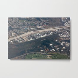 City from Above Metal Print | Flight, Above, Elevation, Housing, Cars, Photo, Highway, Subdivisions, Digital, Green 