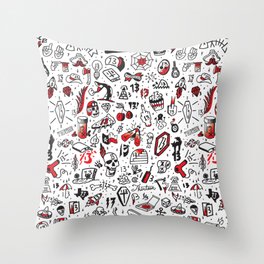 Friday the 13th Tattoo Flash Throw Pillow