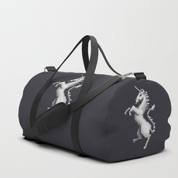 Pixel White Unicorn Duffle Bag