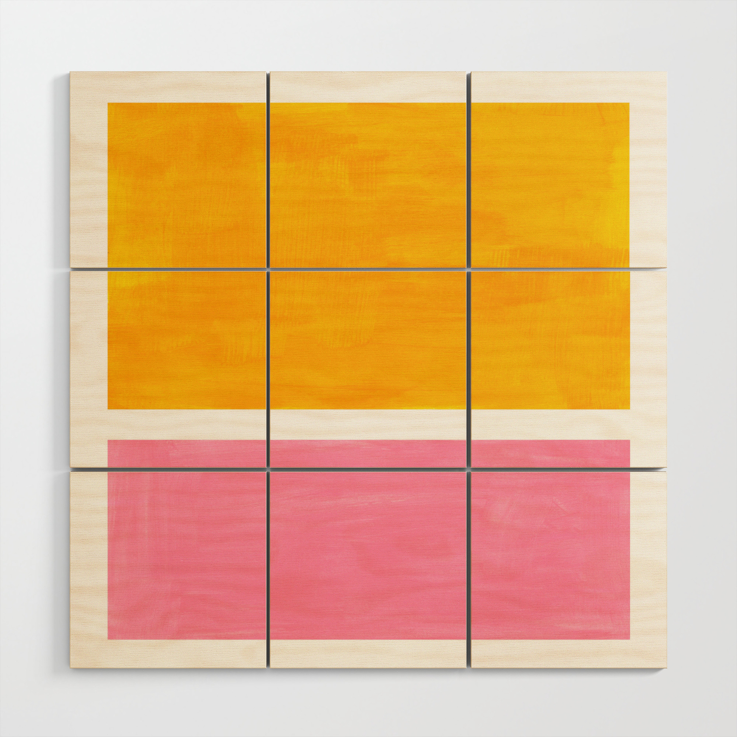 Pastel Yellow Pink Rothko Minimalist Mid Century Abstract Color