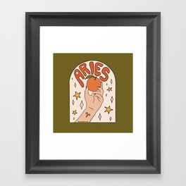 Aries Orange Framed Art Print