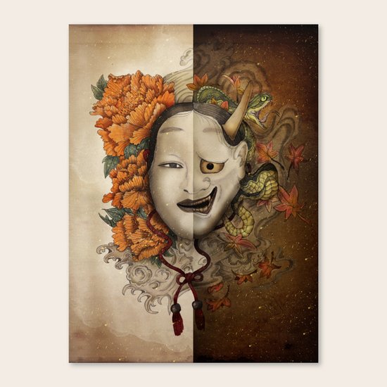 noh yin and yang Canvas Print