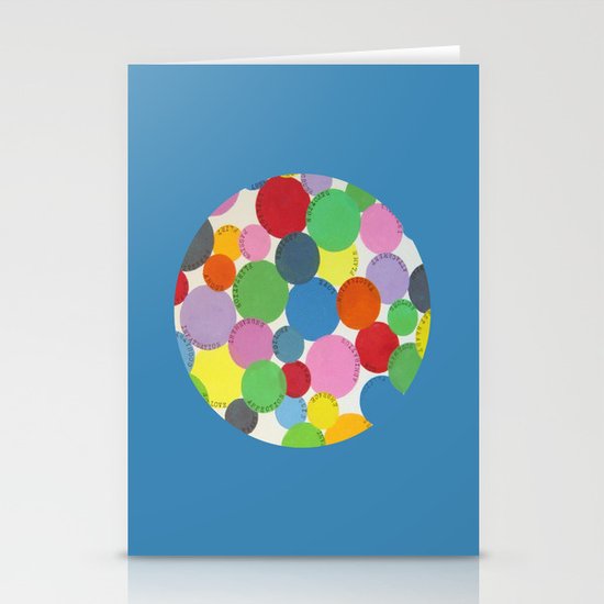 Word Bubbles Blue Stationery Cards