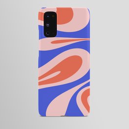 Mellow Flow Retro 60s 70s Abstract Pattern Royal Blue Pink Orange Android Case