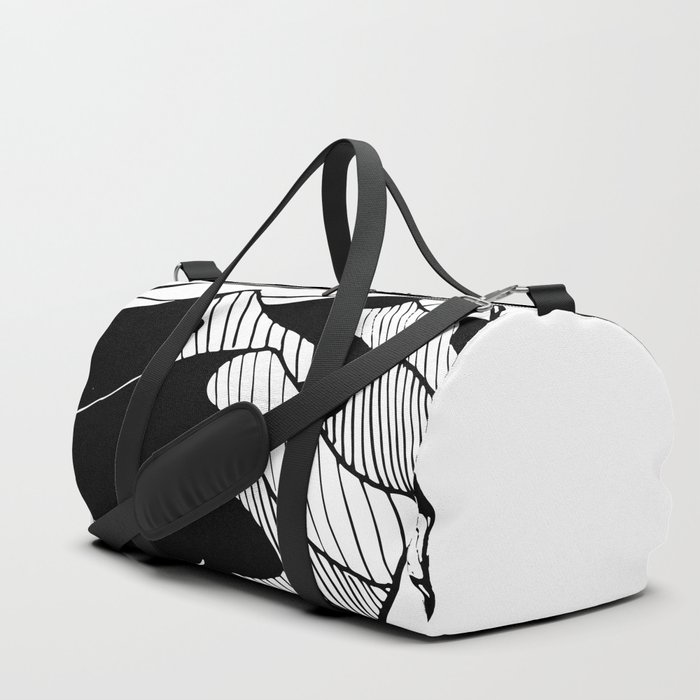 Abstract black and white sand desert Duffle Bag