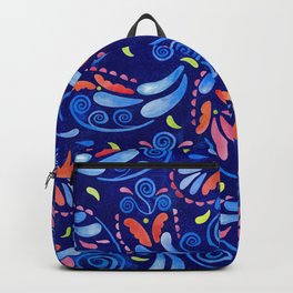 Multicolored Watercolor Paisley Florals Backpack