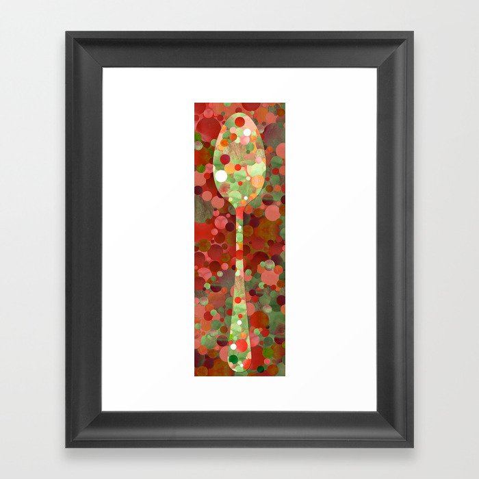 Robust Red Spoon Mosaic Art  Framed Art Print